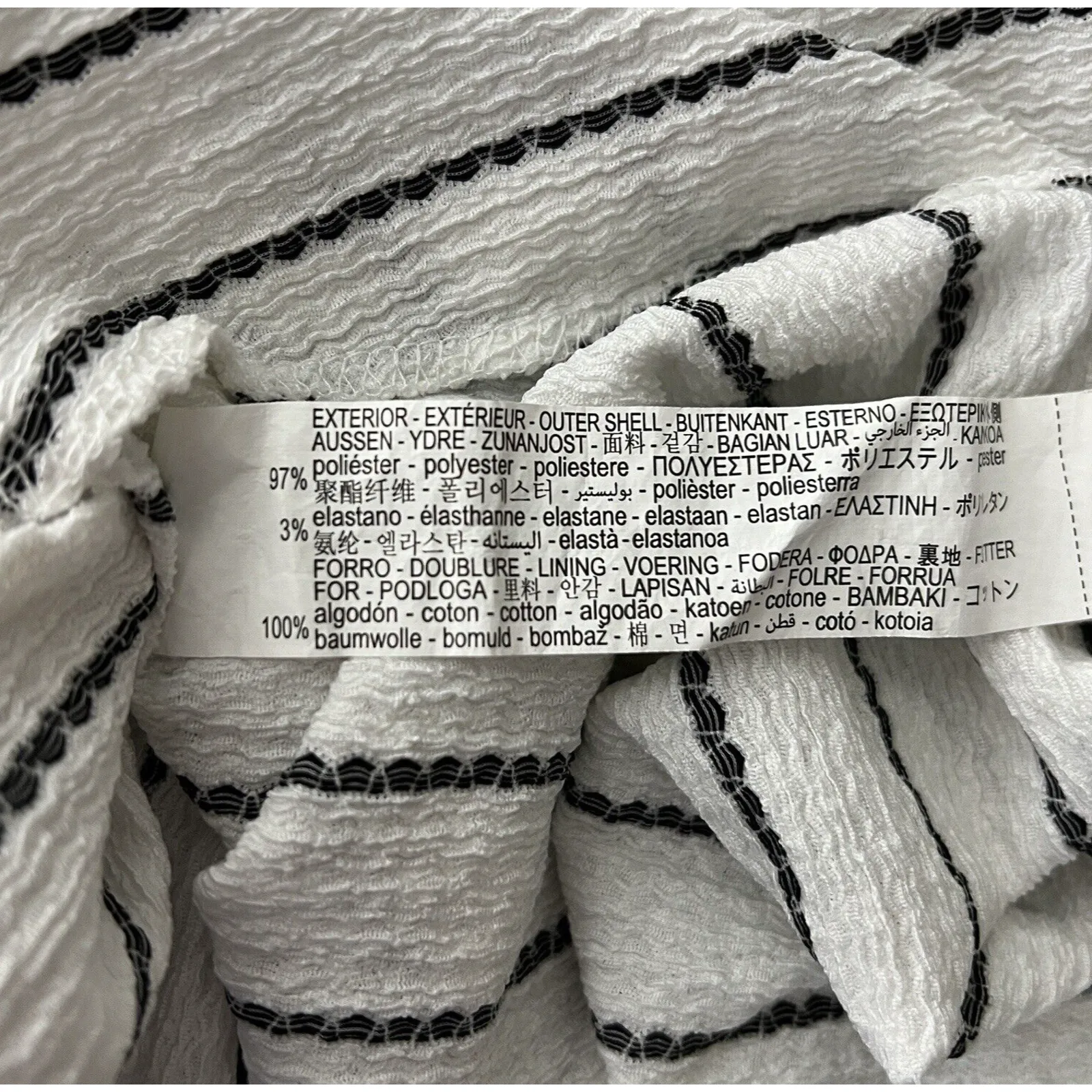 Zara Dress Womens Small White Black Stripe‎ Lightweight Neutral Gauzy Lagenlook - Image 8