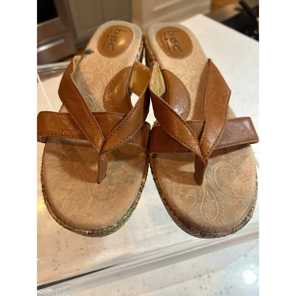 B.O.C. Flat Leather Strappy Colorful Platform Sandals - Image 4