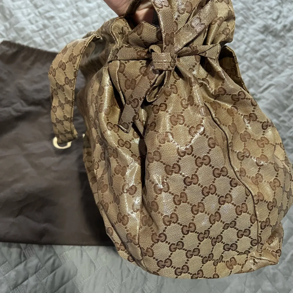 Gucci Hysteria Beige Crystal GG Shoulder Bag - Image 4