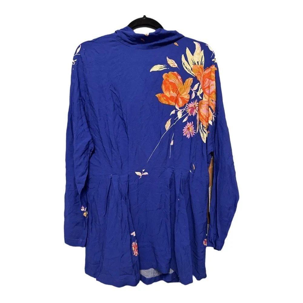 Free People Gemma Watercolor Floral Choker Neck Keyhole Tunic Mini Dress M NWT - Image 3