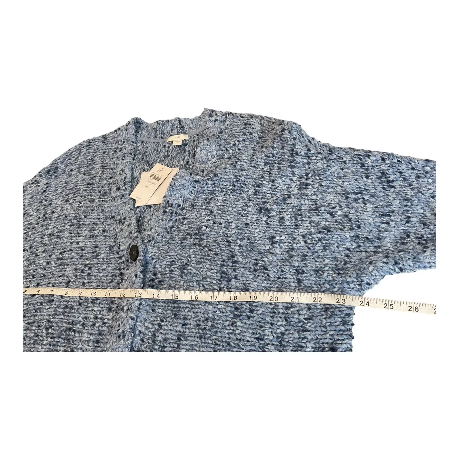 NWT J Jill Utopia Patch Pocket Cardigan LP Long Sleeve Chunky Knit Blue $119 Size undefined - Image 9