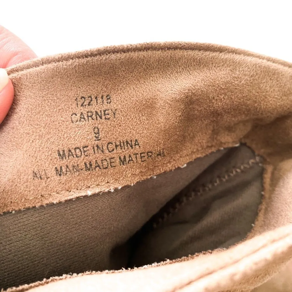 Carney Grey Beige Suede Scrunch Flat Womens Ankle Fashion Shoes Size 9 - Image 8