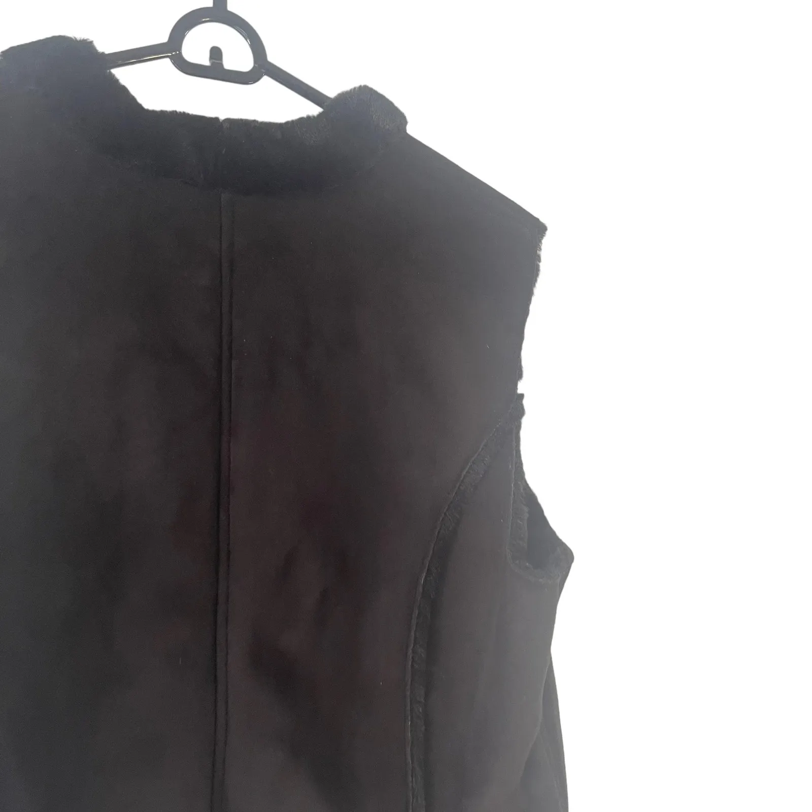 Alfani Women's‎ Size XL Black Faux Suede & Fur Tie Vest - Image 7