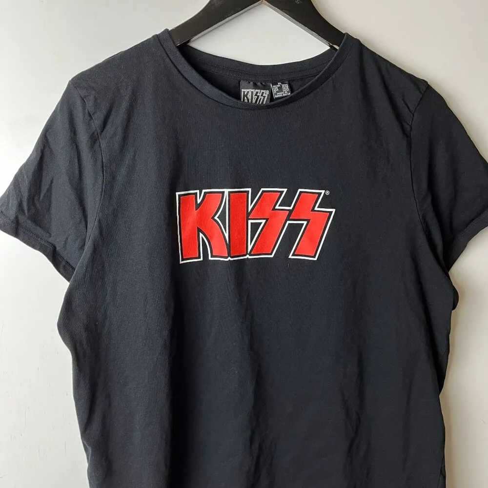 Kiss T Shirt Womens Large L Graphic Tee Cotton Short Sleeve Solid Logo Print - Image 9