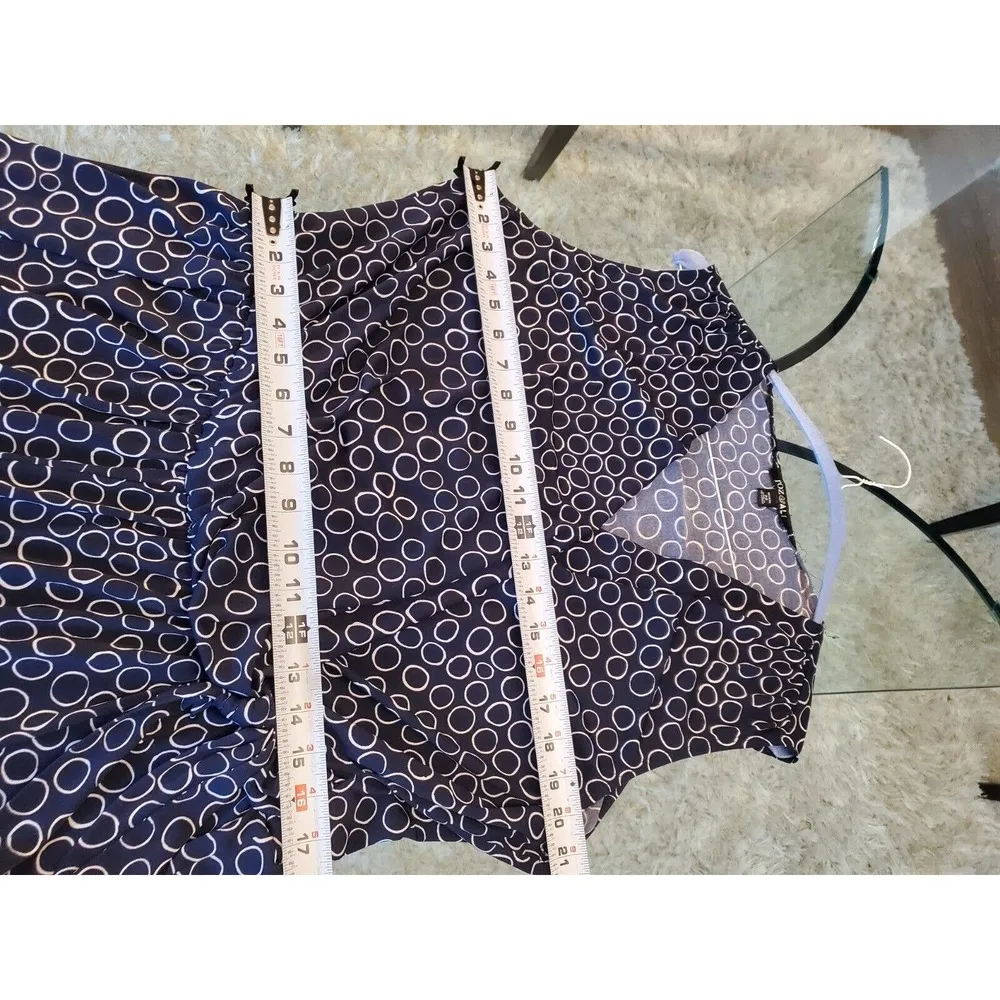 Roz & Ali Womens Navy Blue Circles Sleeveless Asymmetrical V Neck Jumpsuit 20 - Image 11