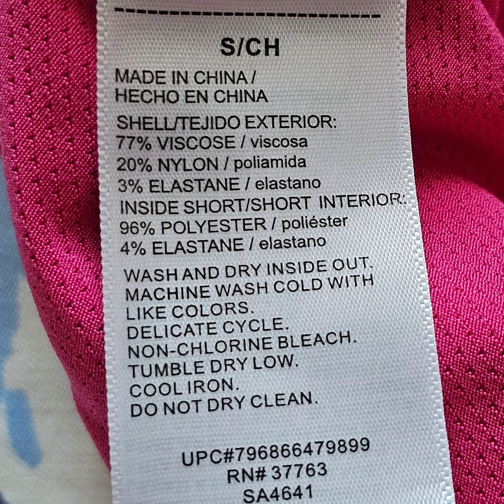 Rafaella Cosmo Pink Tropical Comfort Stretch Waistband Skorts Size Small - Image 5