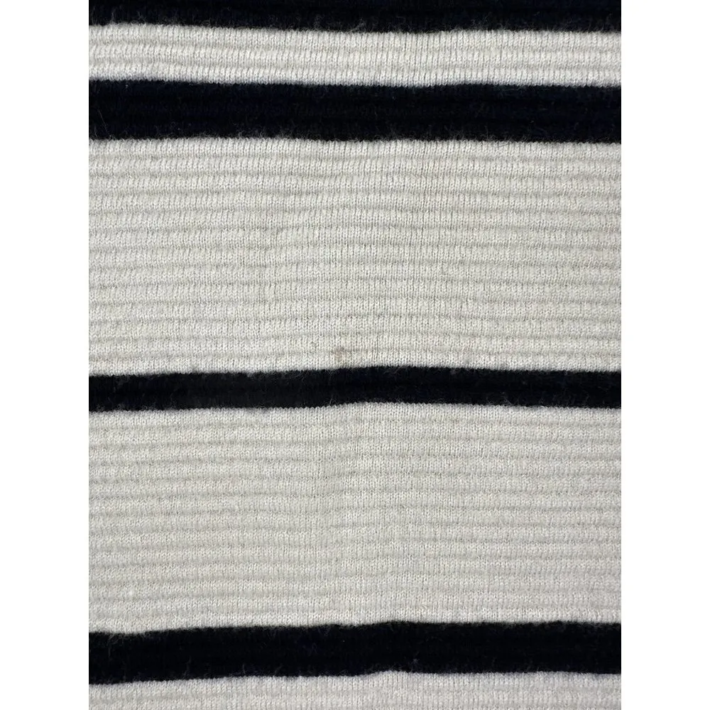 Alice + Olivia Elaina Striped Sleeveless Sweater Dress in Ivory and Black - Image 4