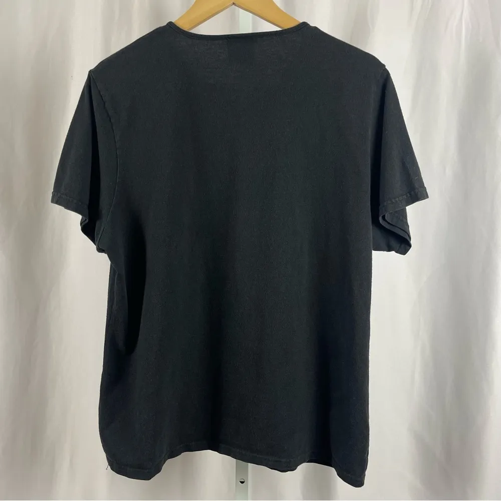 SGT Leisure Hawaii XL Embroidered Maui Flower Graphic Top 90's Vintage Nature Black - Image 2