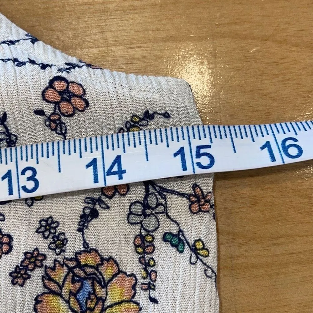 LUQ Womens Floral Rachell Tie Detail Spaghetti Strap Halter Top Multicolor Small Blue - Image 5