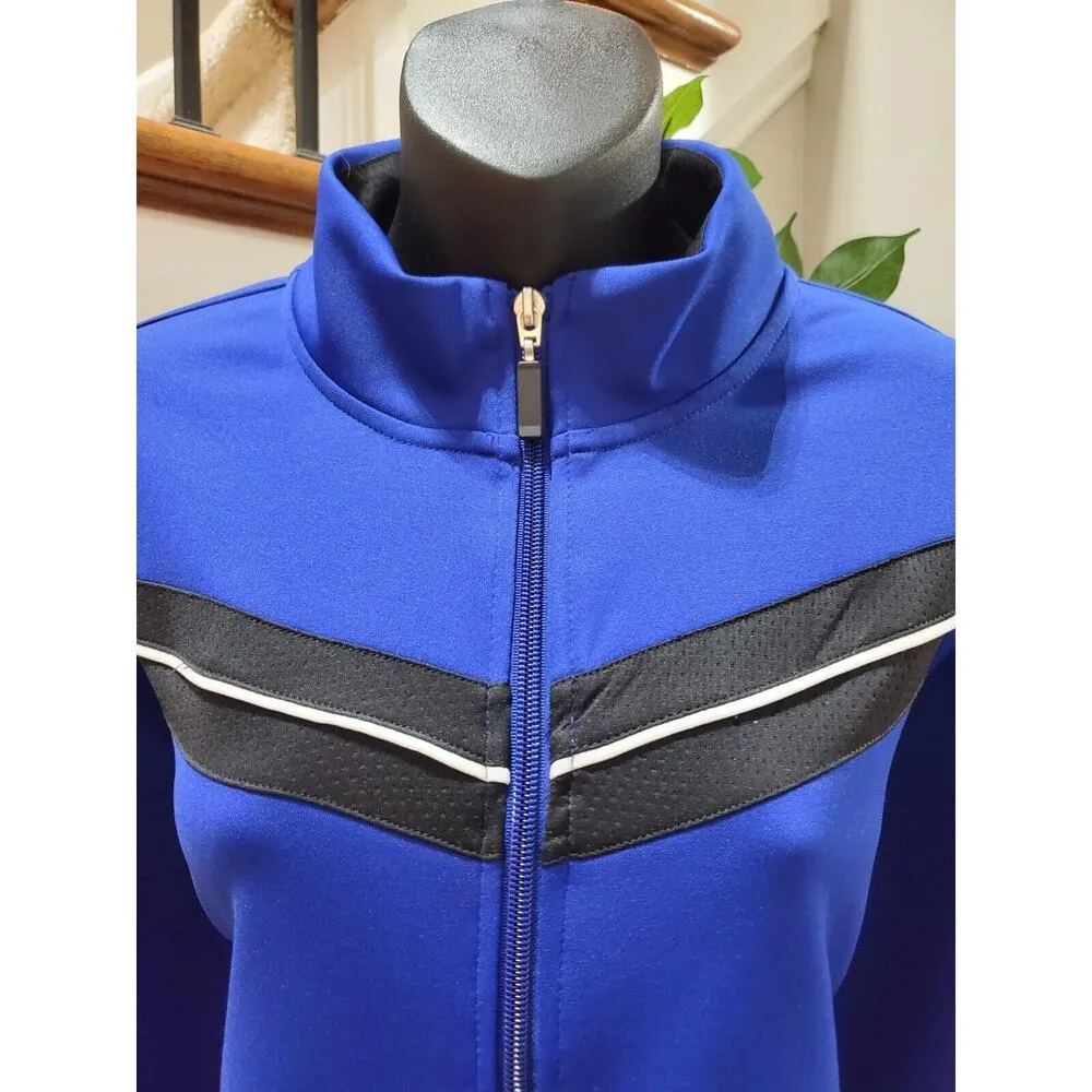 Kim Rogers Womens Blue Long Sleeve Track Jacket & Pant Two Piece Suit Size PXL - Image 2