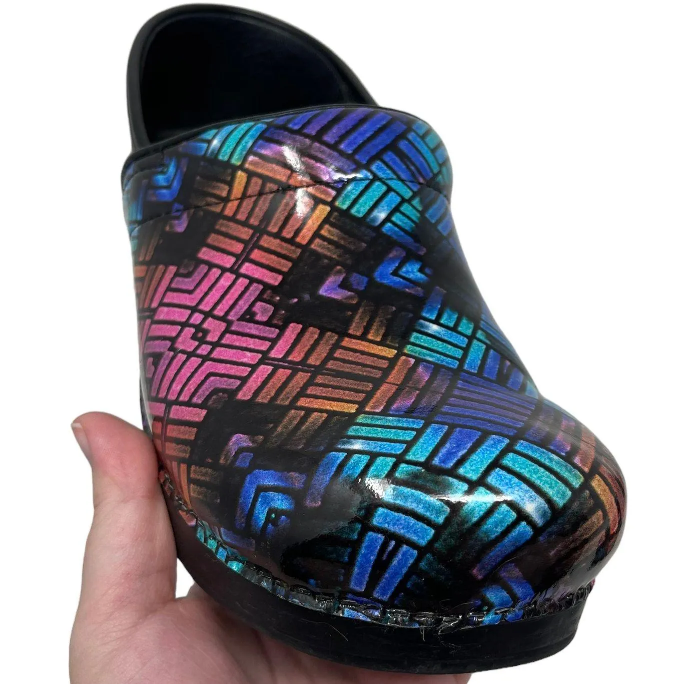 Dansko Womens Professional Color Weave Patent Leather Clog Shoes Sz 41 (10.5-11) - Image 5