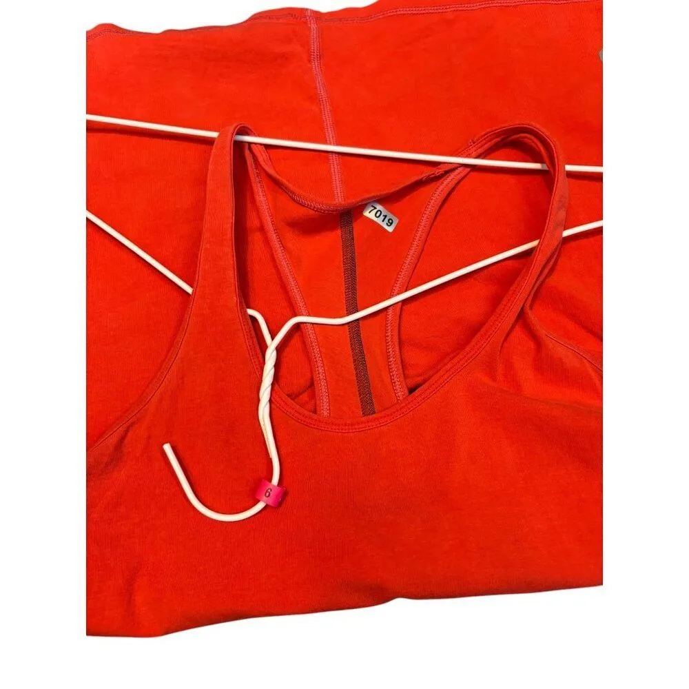 Lululemon Racerback Tank Top Coral Red Size S-fair condition- - Image 8