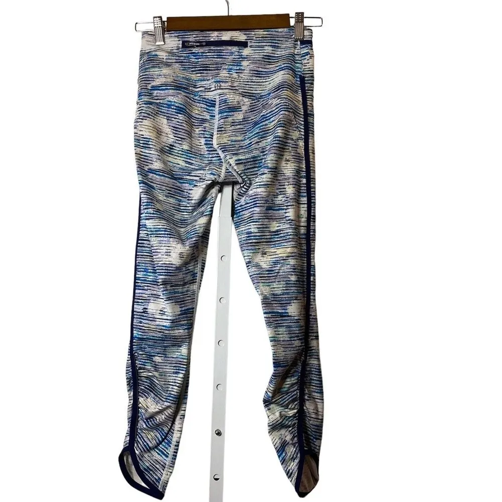 Lululemon Real Quick Tight Blurry Belle‎ Multi Hero Blue Sz 4 - Image 2
