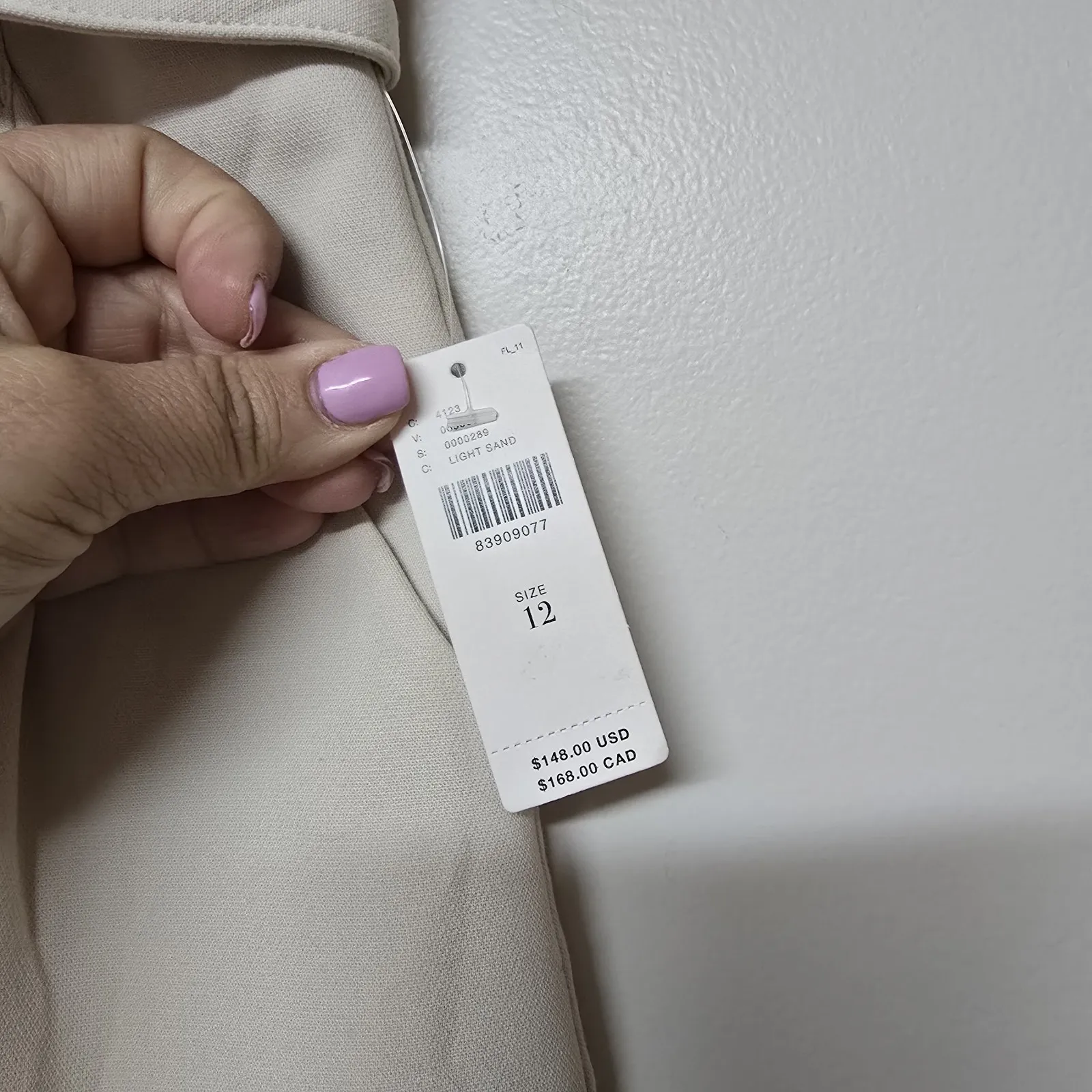 MAEVE BY ANTHROPOLOGIE Tie-Waist Culottes‎ Women's Size 12 Light Sand NWT - Image 3