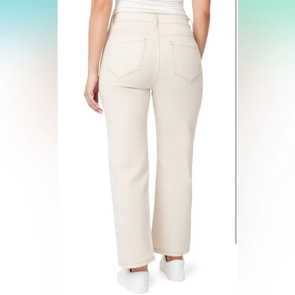 Kensie “The Ella” Ivory High Rise Straight Leg Denim Jeans 4/27 - Image 7