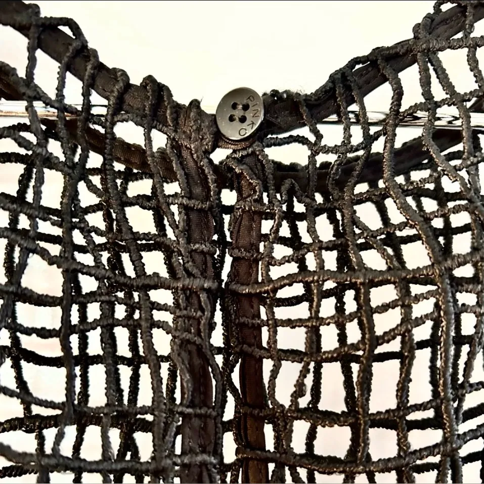 PINKO Italy Nicole Black Lace Bodice Cropped Wide Leg Jumpsuit Sz 2 💛 - Image 6