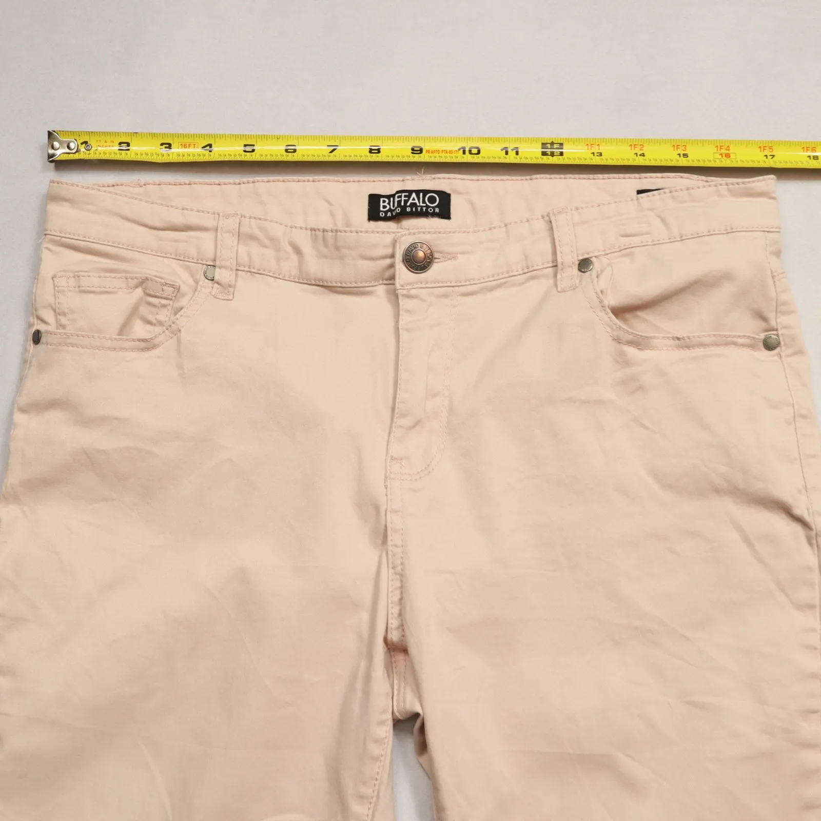 Buffalo David Bitton Pink Mid Rise Stretch Skinny Ankle Grazer Cotton Pant 12/32 - Image 7