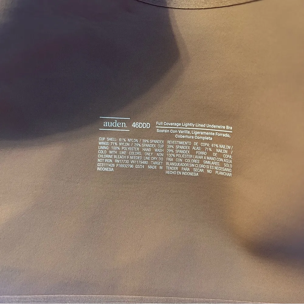 Auden full coverage lightly lined underwired nude bra 46DDD Tan Size undefined - Image 5