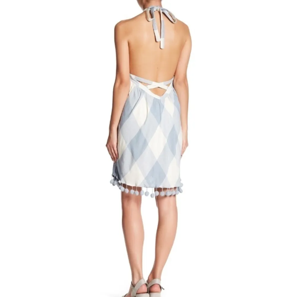 Tularosa Halter Checkered Pom Pom Dress - Image 3
