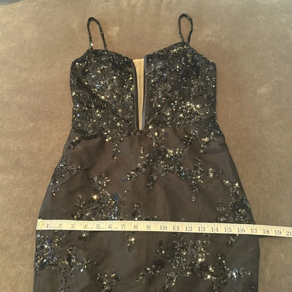 Women’s Black MermaidFit Sequins Party Prom Formal Dress LaceUp Back Size 2 NWOT - Image 10