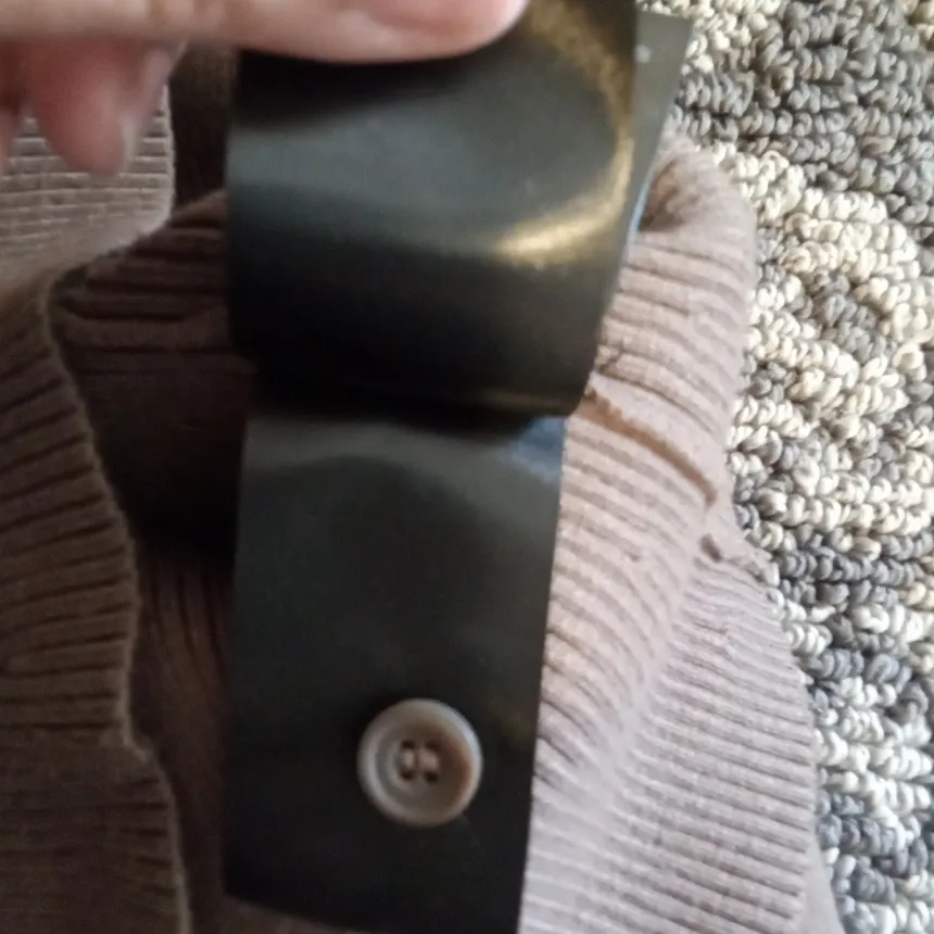 & Other Stories Compact Knit Cardigan Volume Sleeves Chocolate Brown Small - Image 11