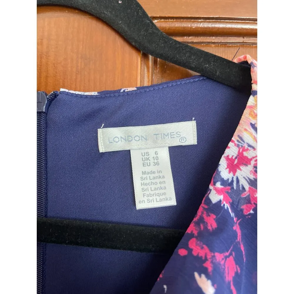 London times Faux wrap floral midi dress size 6 - Image 2