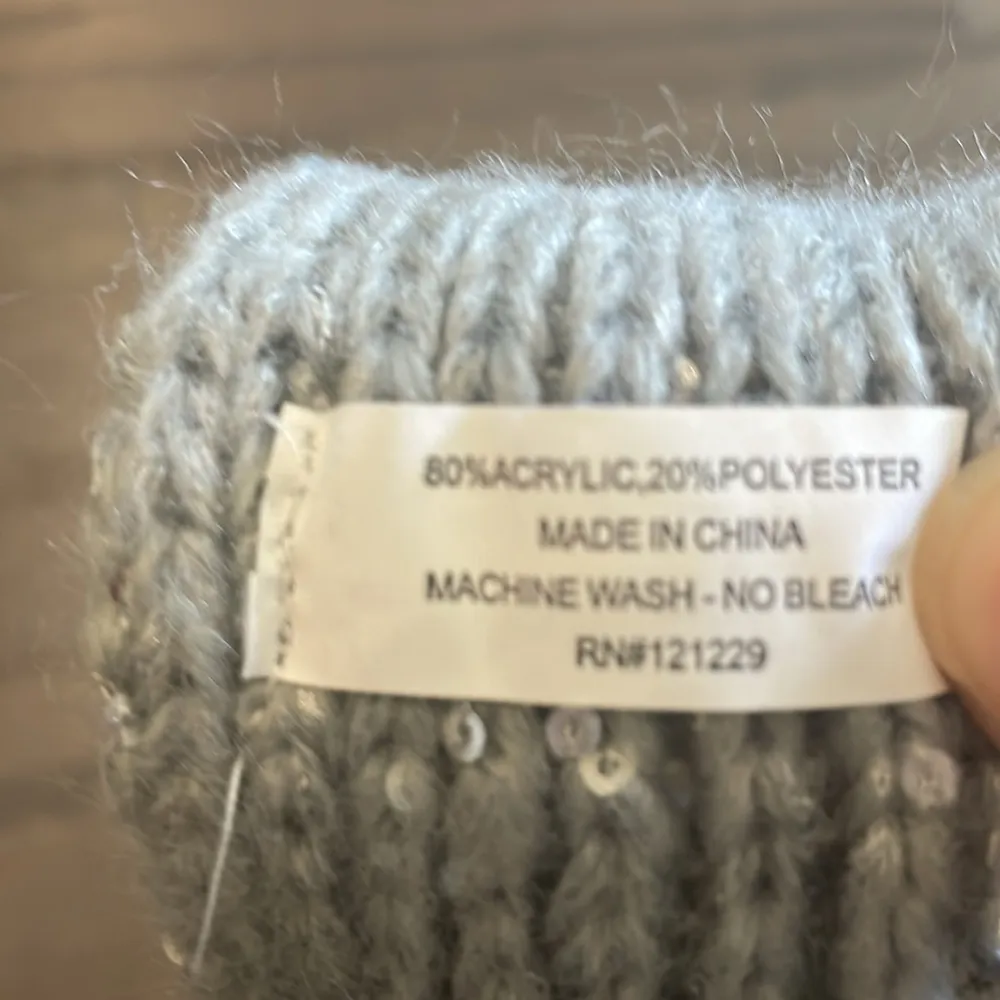 LOFT Grey Sequin Knot Winter Headband - Image 4