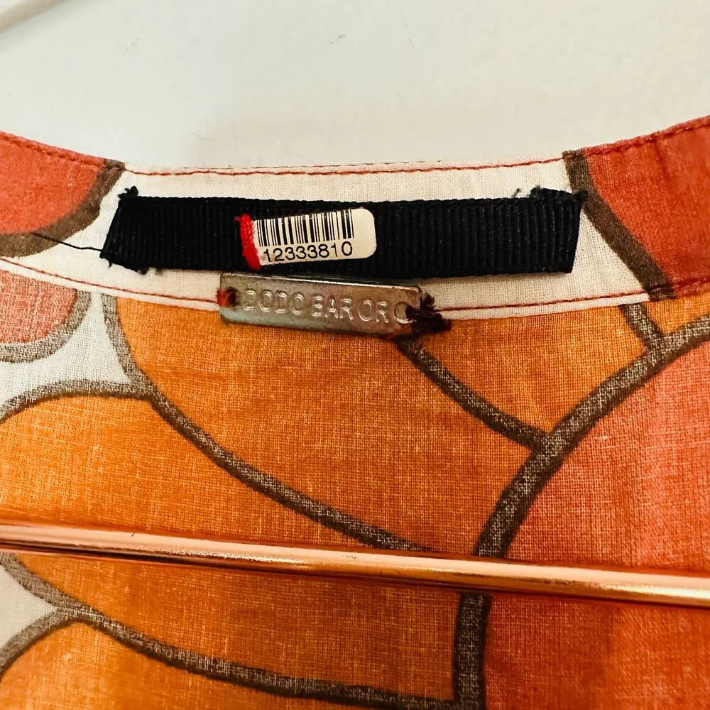 DODO BAR OR Nell Burnt Orange White Floral Lace Cutout Oversized Dress Size S - Image 14