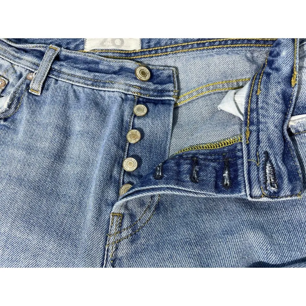 We The Free Jeans 26 Maggie Button Fly High Rise Cropped Grunge Festival Punk - Image 3