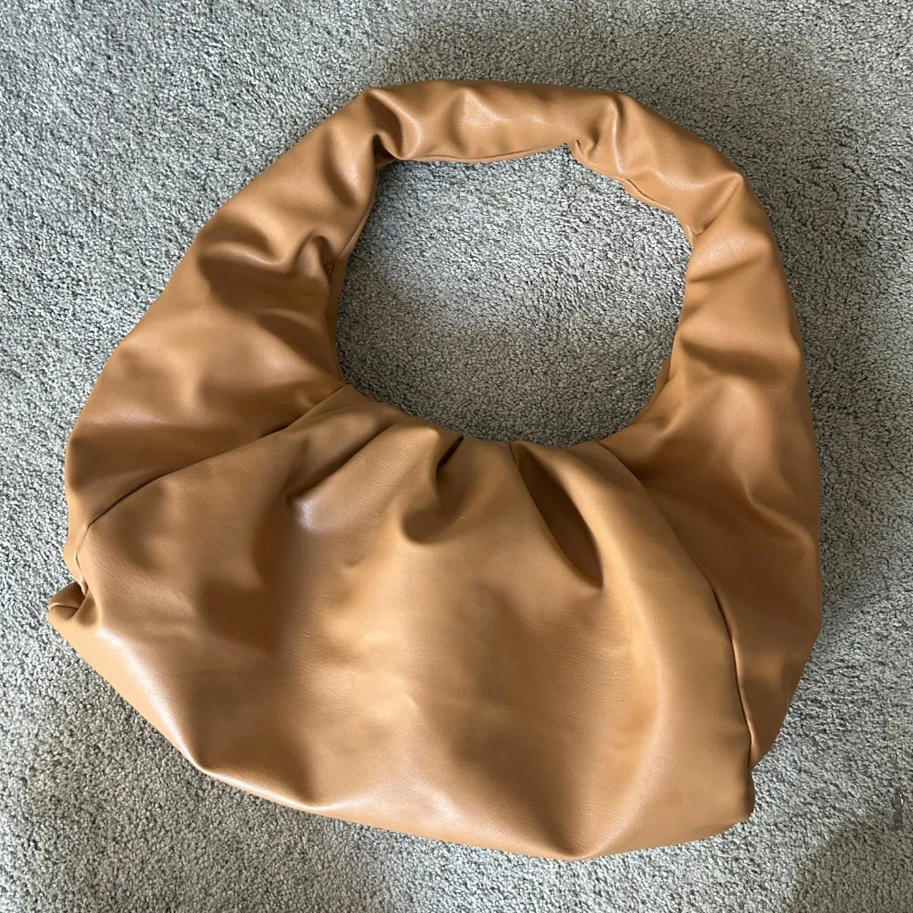 Shoulder Pouch Softest Faux Leather Slouchy Tote in Camel Shoulder Bag - Image 11