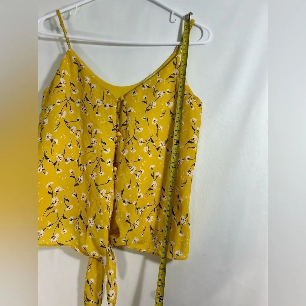 Sirena sky tank top size XS Yellow flowy floral shirt - Image 5