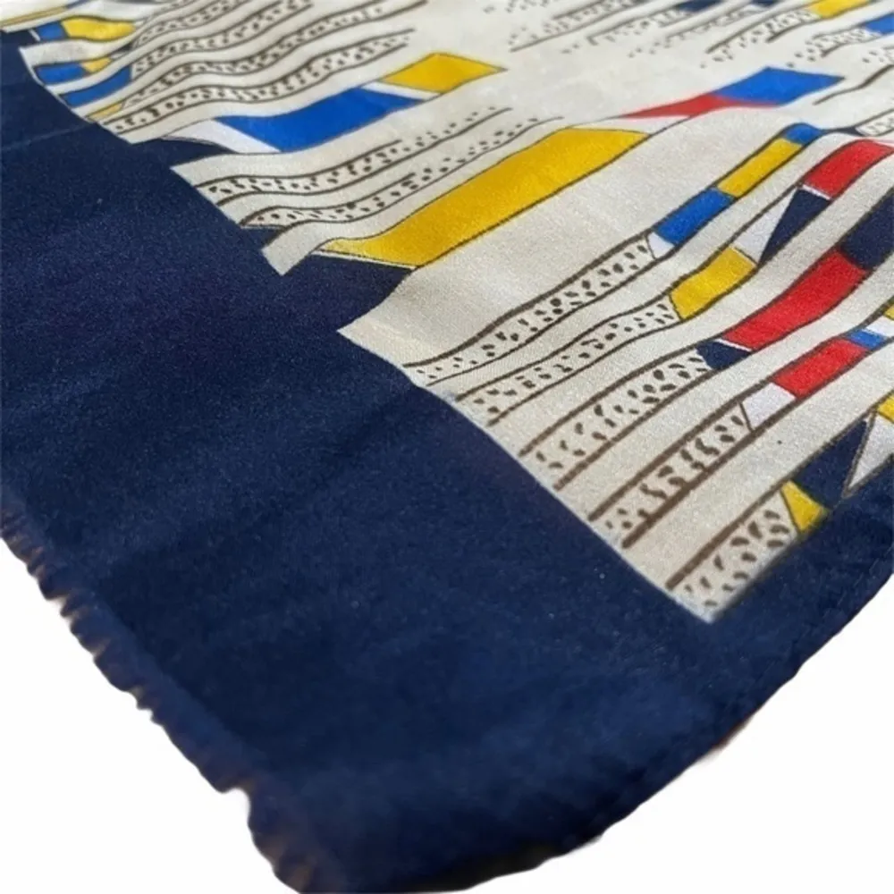 Vintage Mod Striped Long Fringe Scarf Multiple - Image 3