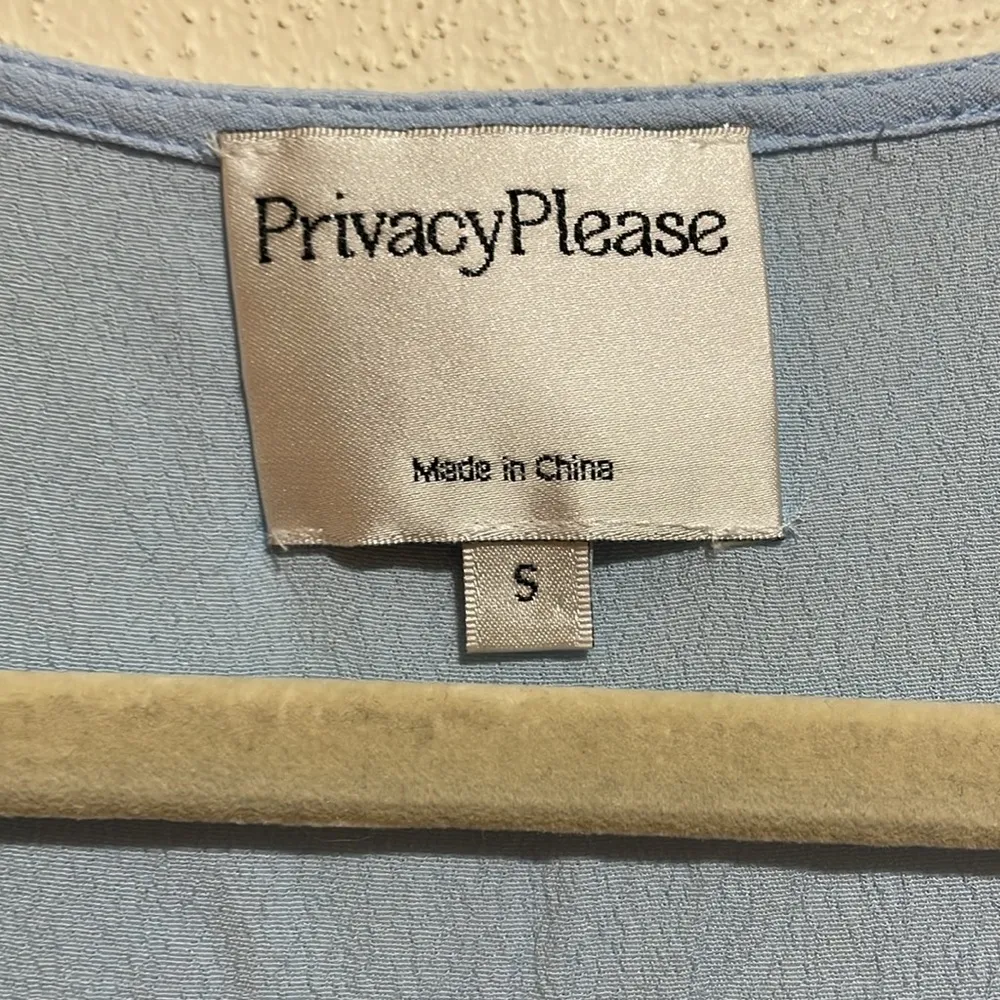 Privacy Please Revolve Lomax Light Blue Button Front Midi Tank Dress Size Small - Image 3