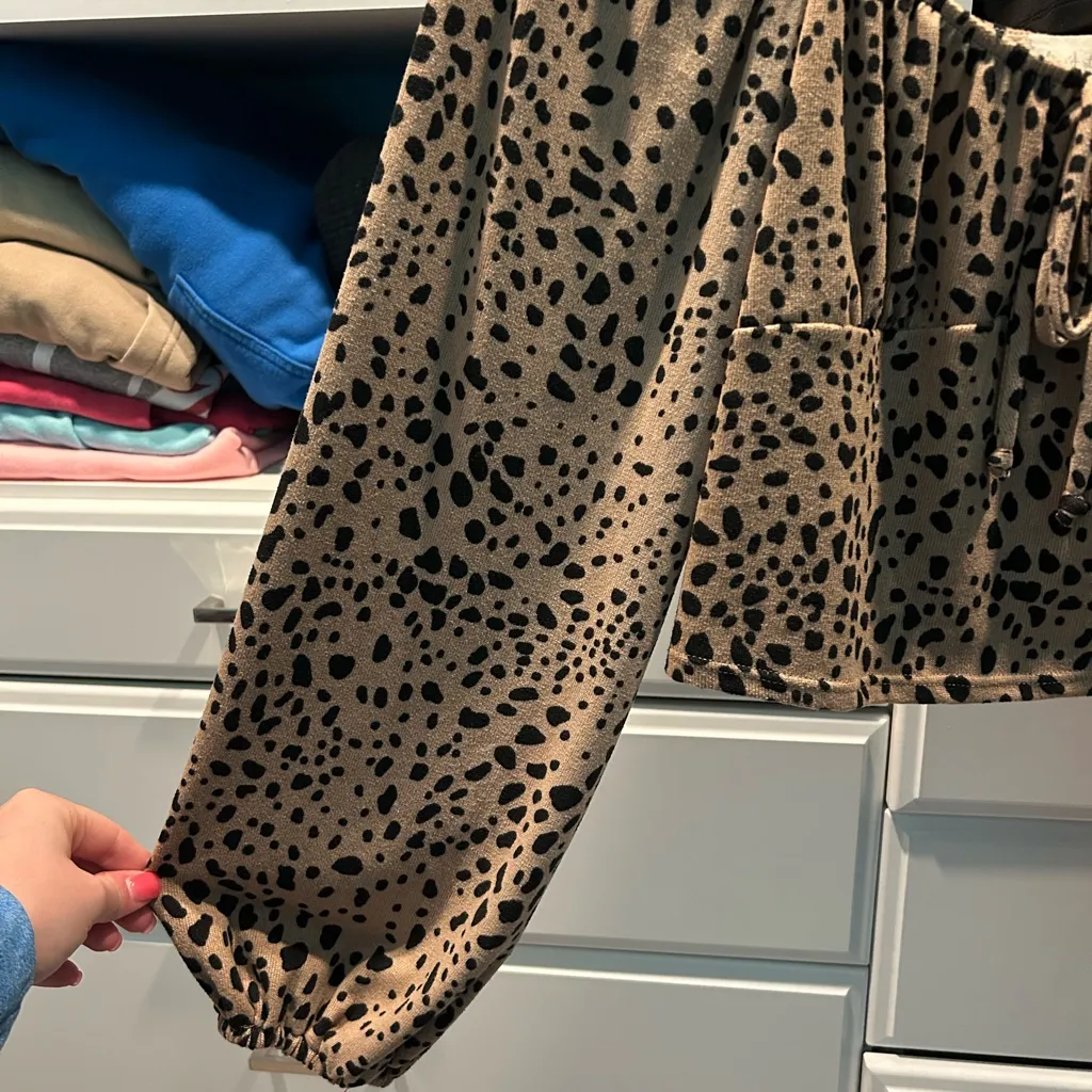 Altar'd State Tan and Black Spotted Blouse - Image 2