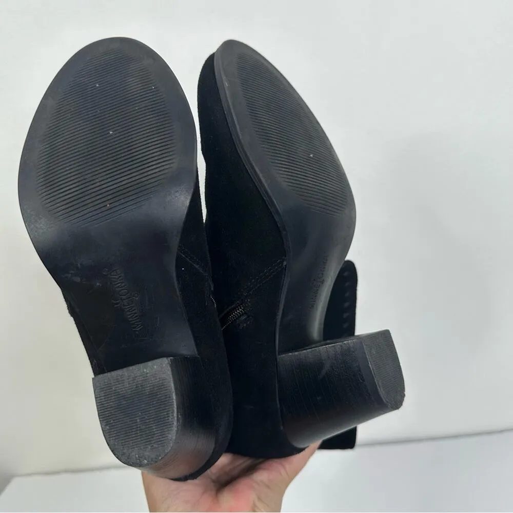 Minnetonka Size 8.5 Black Suede Maven Slouch Calf High Heeled Tassel Boots - Image 7