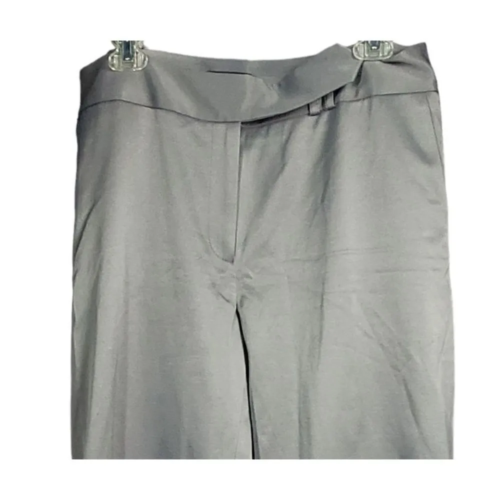 Vintage Spiegal Pants Size 14 Gray Wide Leg Flared Work Flowy Office 90s Y2k - Image 4