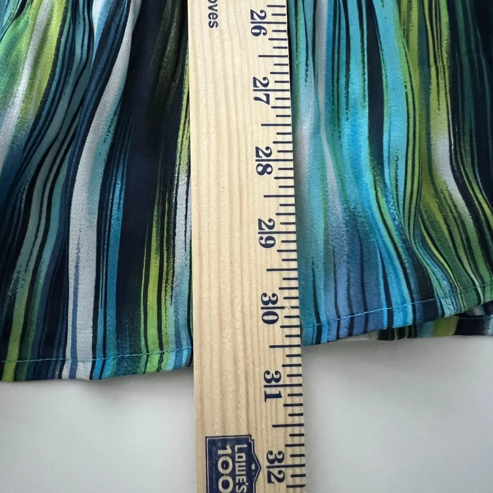 Maggie Barnes Button Up Blouse Plus 4X 30/32W Pleated Retro Disco Groovy Green - Image 8