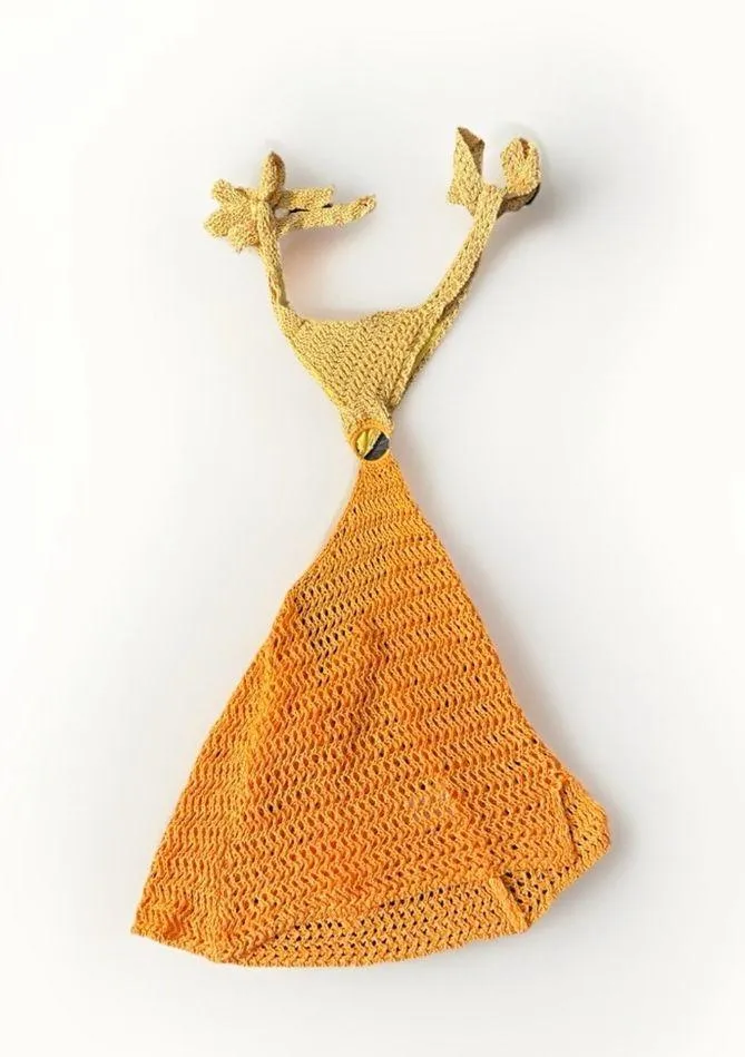 PEPPERMAYO Heaven Crochet Cutout Mini Dress Orange Yellow Lightweight Size Large - Image 6