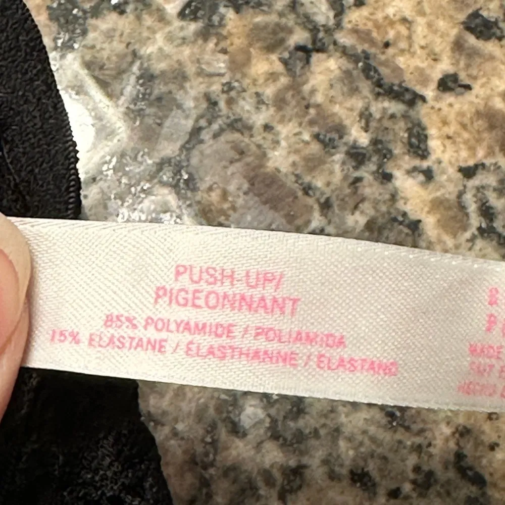 Victoria's Secret PINK Halter Bralette Bra Black Lace Cutout Racerback Small EUC - Image 9