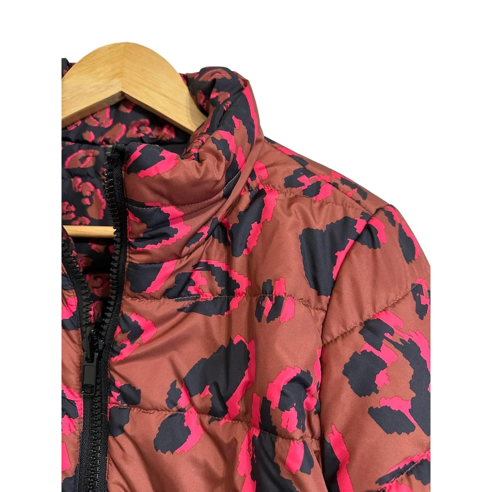 LOGO by Lori Goldstein Reversible Printed Puffer Jacket XS‎ Multicolor - Image 3