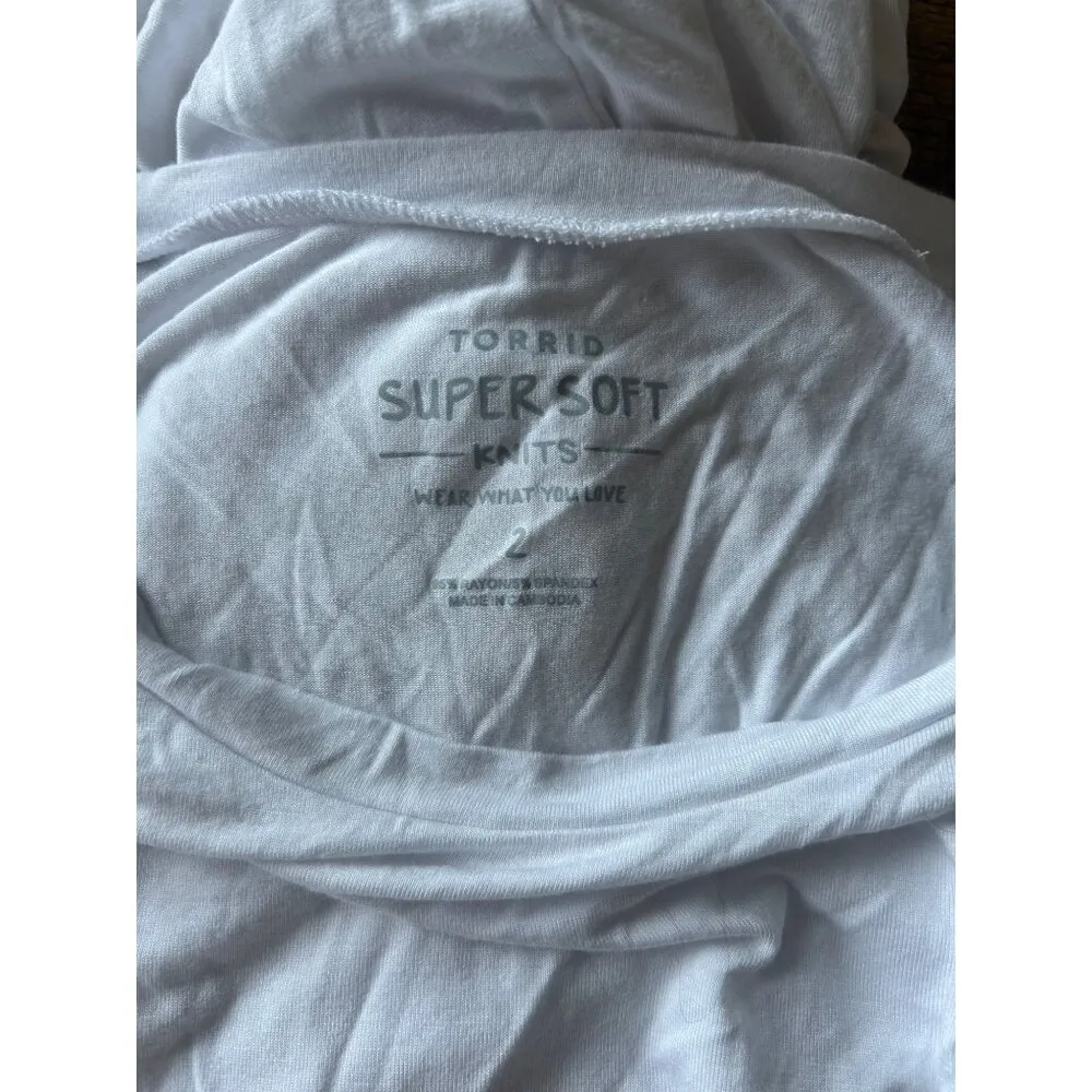 Torrid  White Short Sleeve Shirt - Image 5