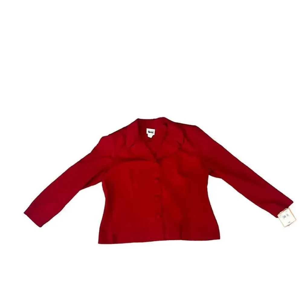 NWT‎ Lesile Fay Dark Pink / Red Blazer Size 18 - Image 3