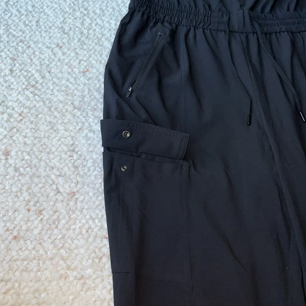 ATHLETA Unbound Lightweight Sleeveless Cargo Jumpsuit Black Medium Tall - Image 5