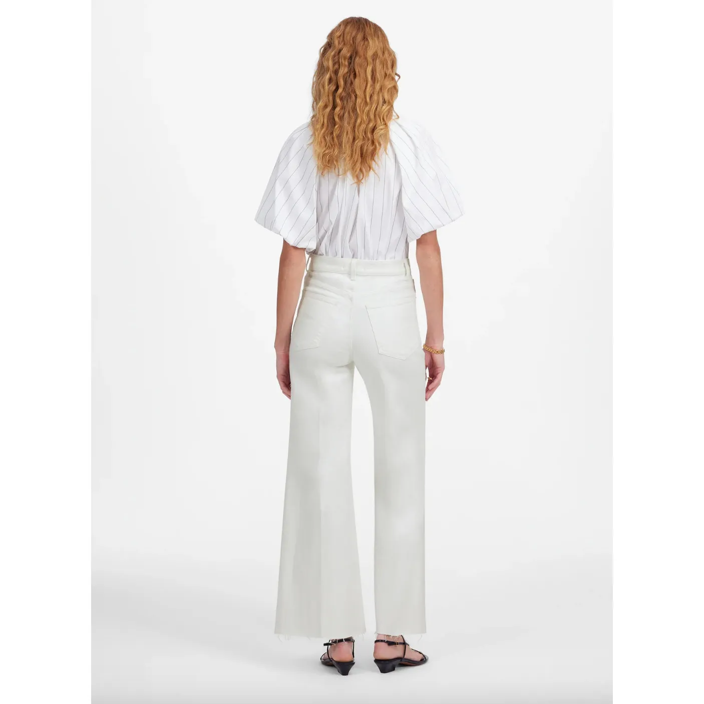 Madewell Flared Wide Leg Crop Jeans Pure White Stretch Denim High Rise US 29 NWT - Image 5