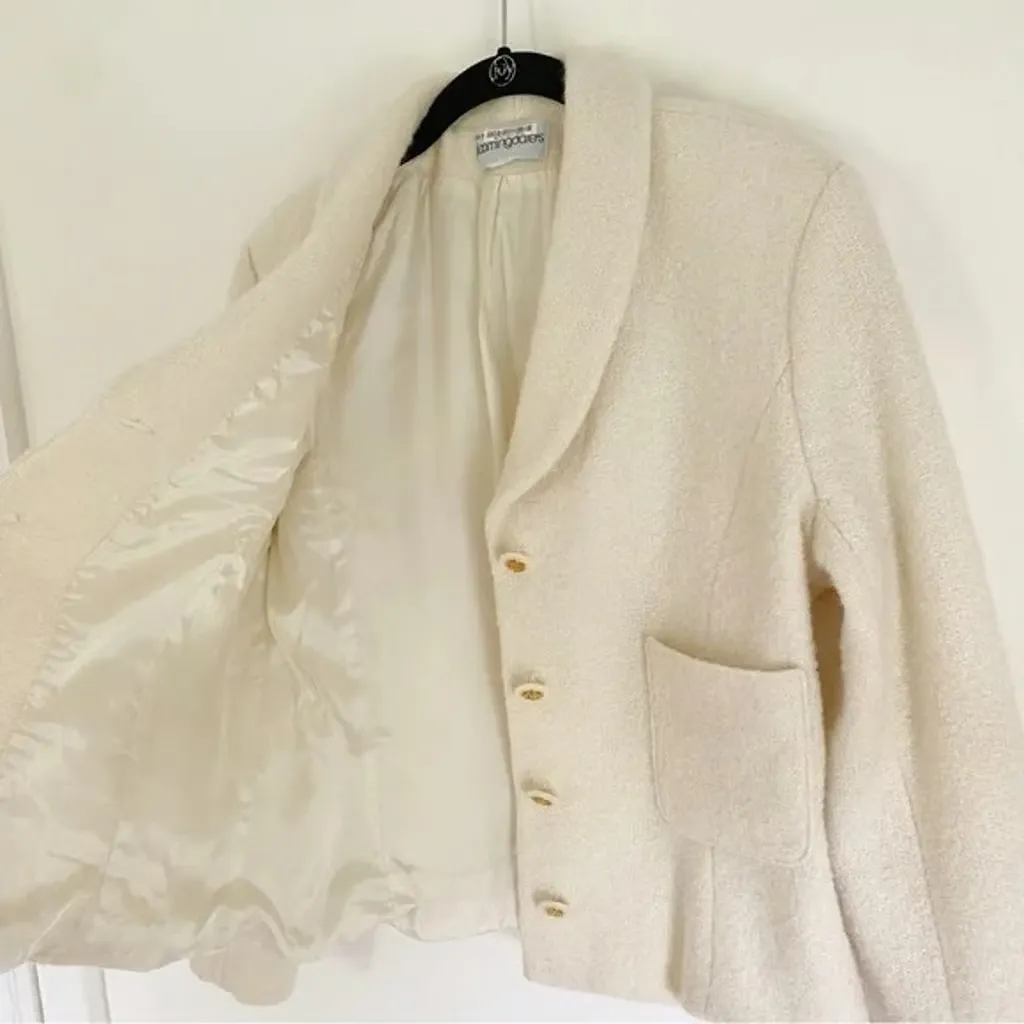 Vintage 90s Wool Knit Jacket Cream/Ivory - Image 10