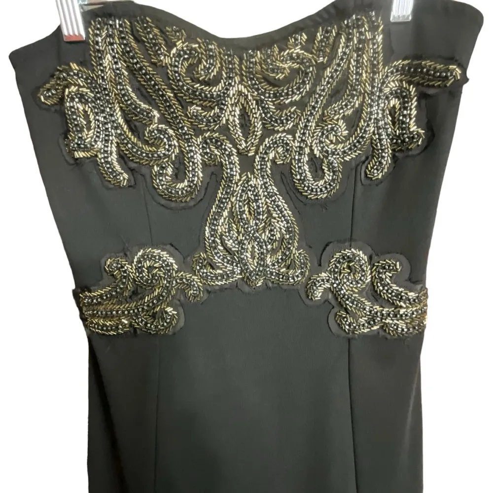 Free People Delhi Bodycon Black Beaded Strapless Dress - Image 9