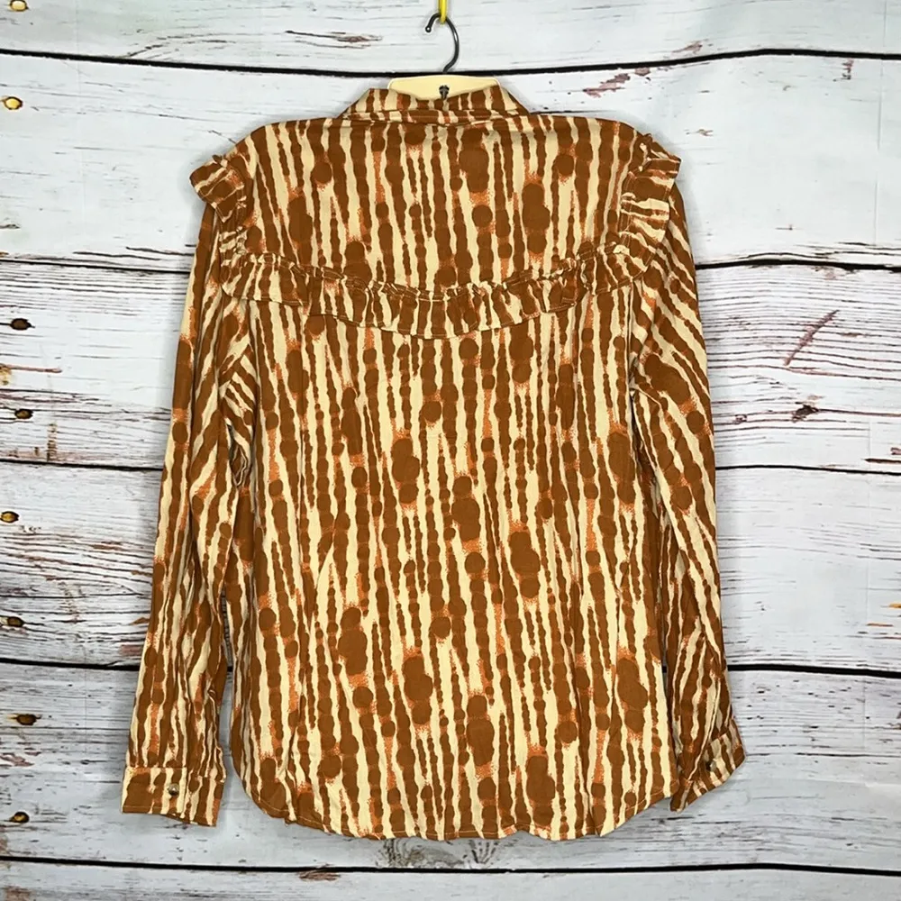 Kate Quinn NWT XXL Spice Water Drops Organic Cotton Goldilocks Peasant Shirt Top Brown - Image 2