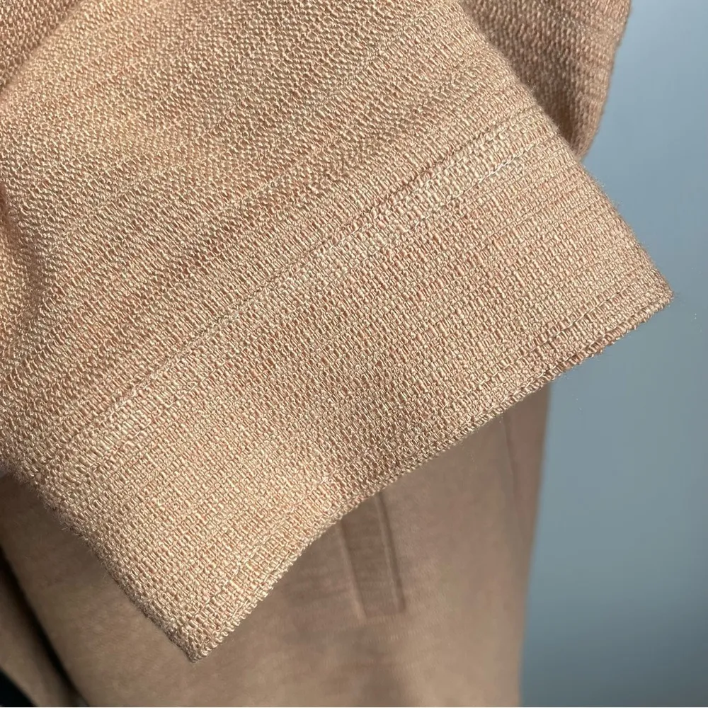 Vintage 90s DKNY Donna Karan Made In Italy Linen Blend Zip Jacket Beige Medium - Image 6