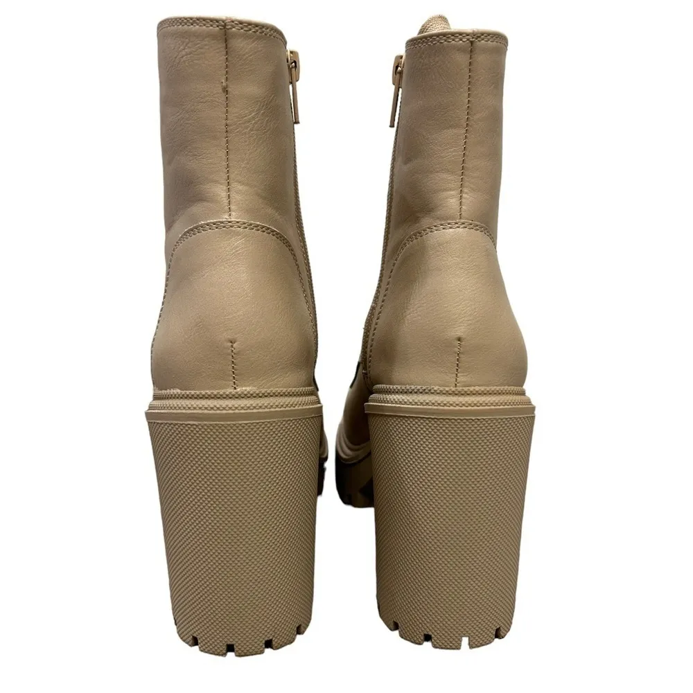 MADDEN Girl “Rover” Block Heel Boots, Putty Beige Color, Women’s Size 9.5 M NIB - Image 4