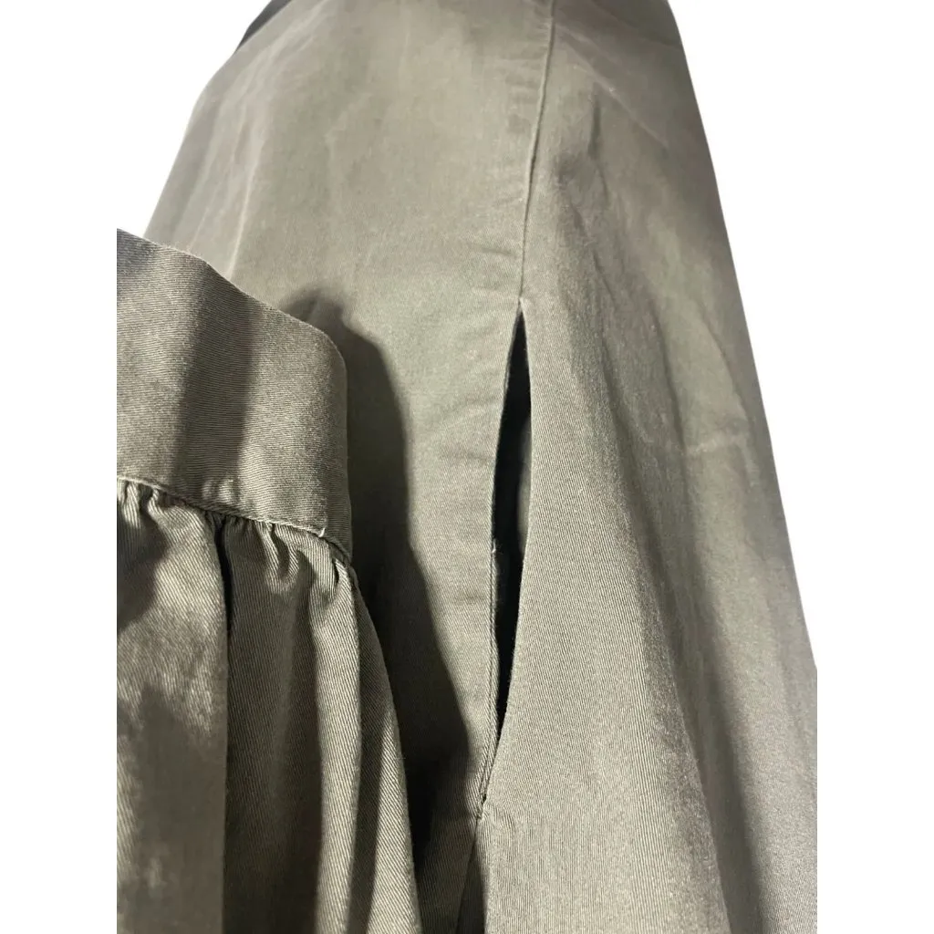 Tuckernuck Pomander Place Medium Green Claiborne Dress Short Long Sleeve Olive - Image 7